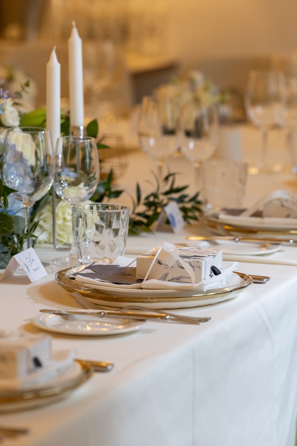 The wedding table, set and waiting
